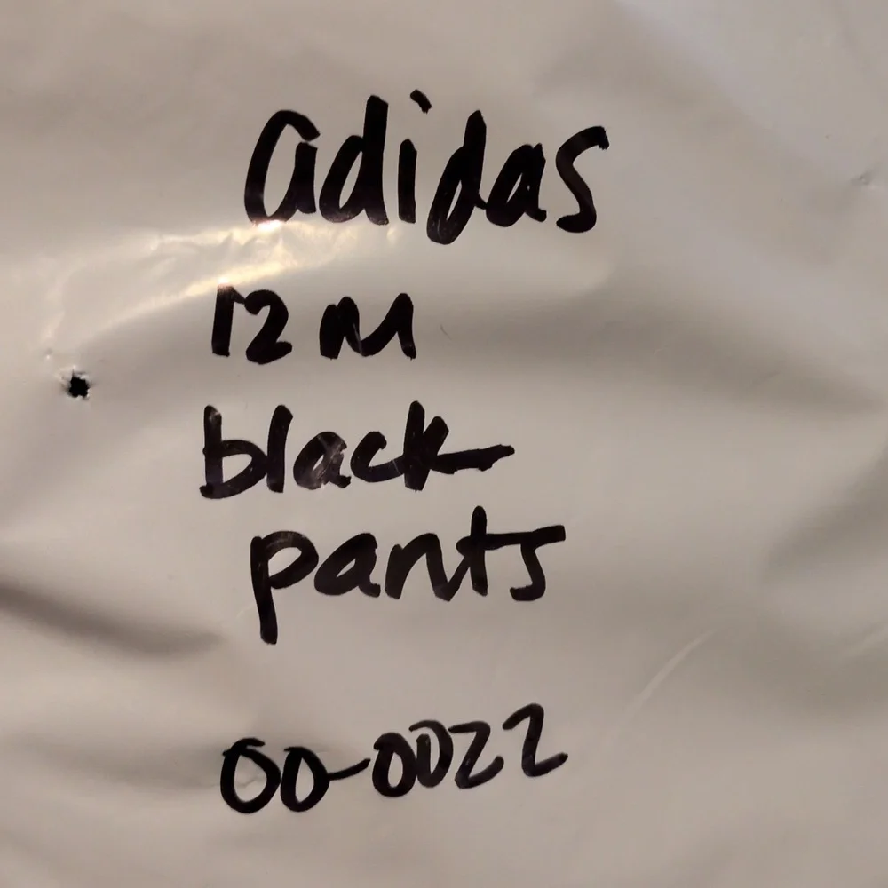 12M Adidas Kids Black Joggers